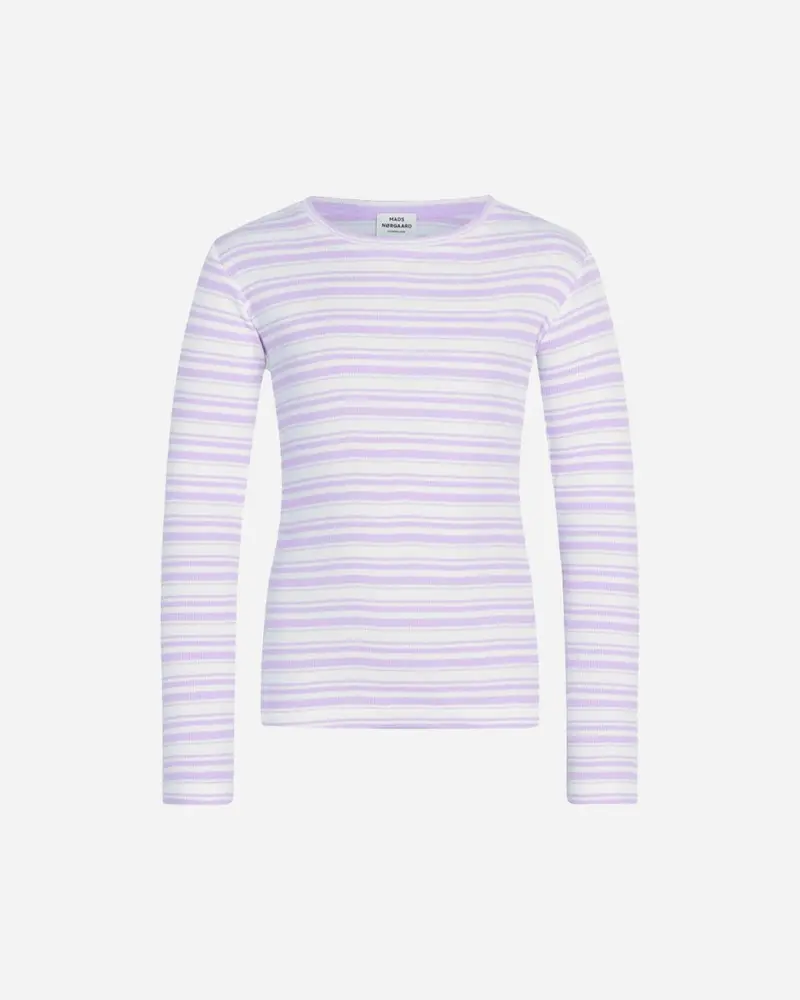 2x2 Cotton Stripe Talino Top - White Alyssum/Lavendula