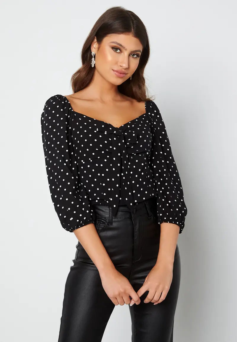 3/4 Sleeve Dot Blouse