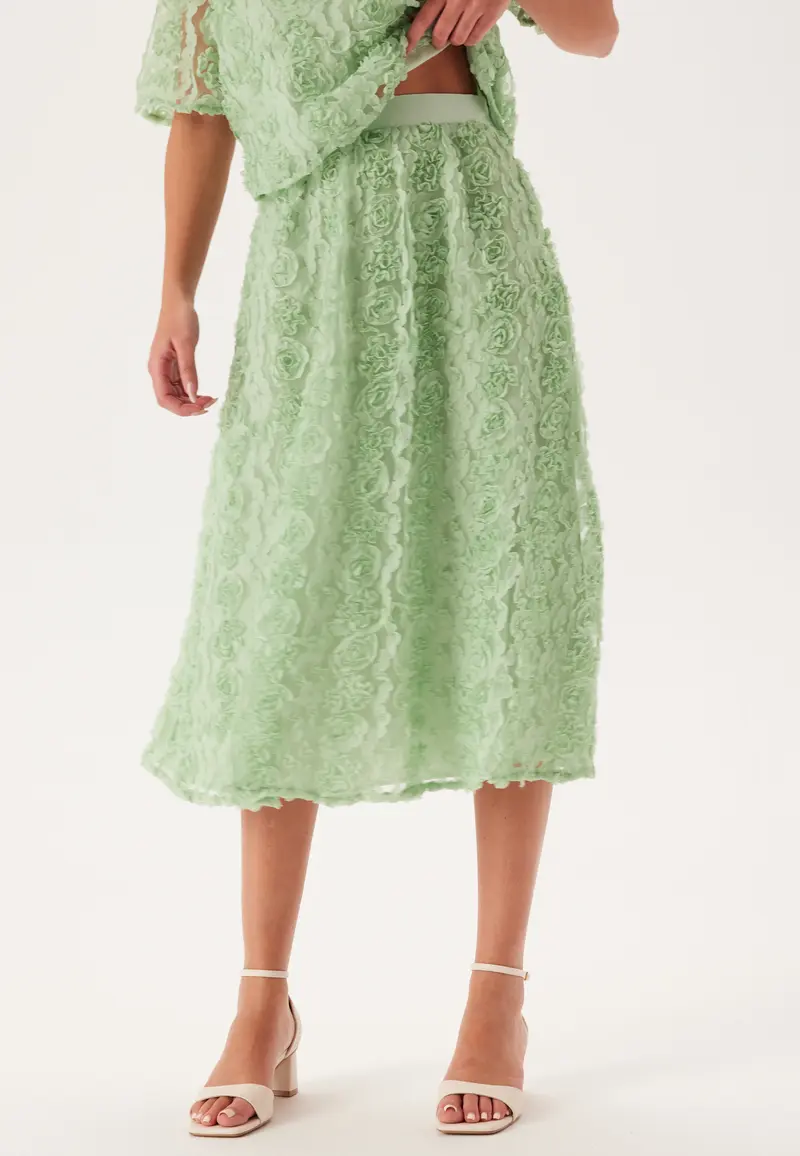 3D Flower Midi Skirt