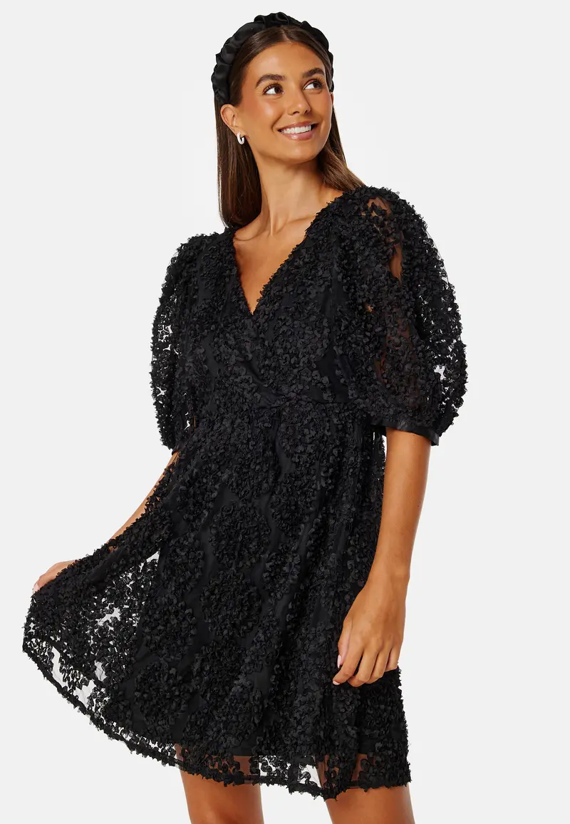 3D Puff Sleeve Dress