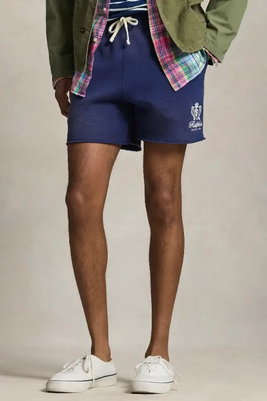 6-Inch Relaxed Fit Fleece Graphic Short Dark Cobalt
