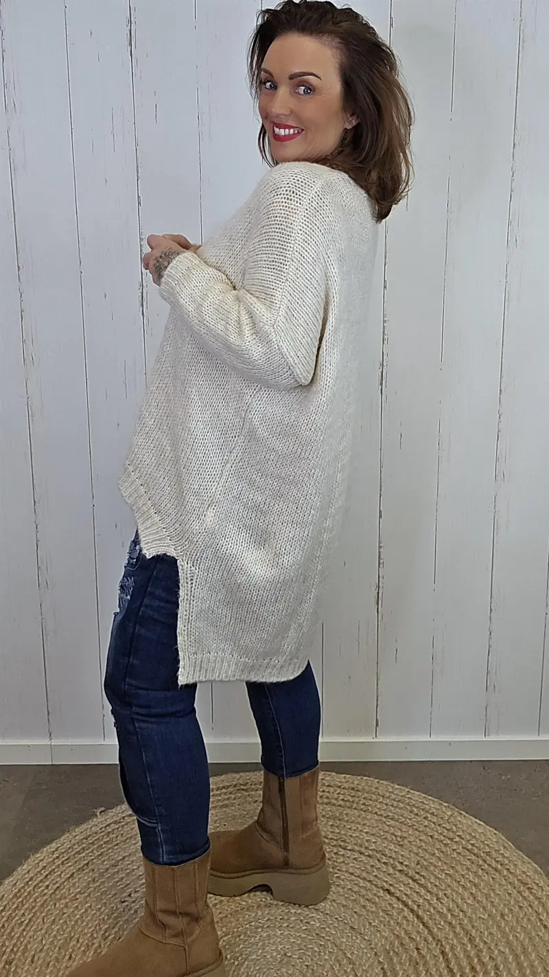 Abby Strikket Genser Beige