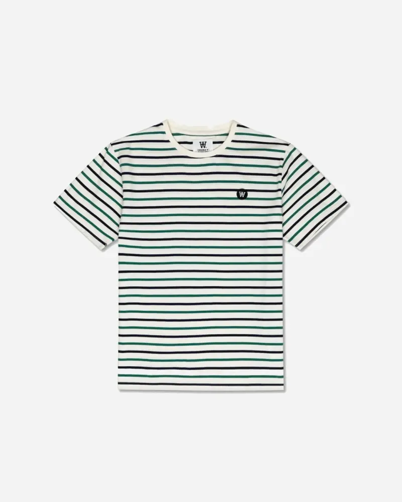 Ace Stripe T-shirt - Off White/Green Stripes
