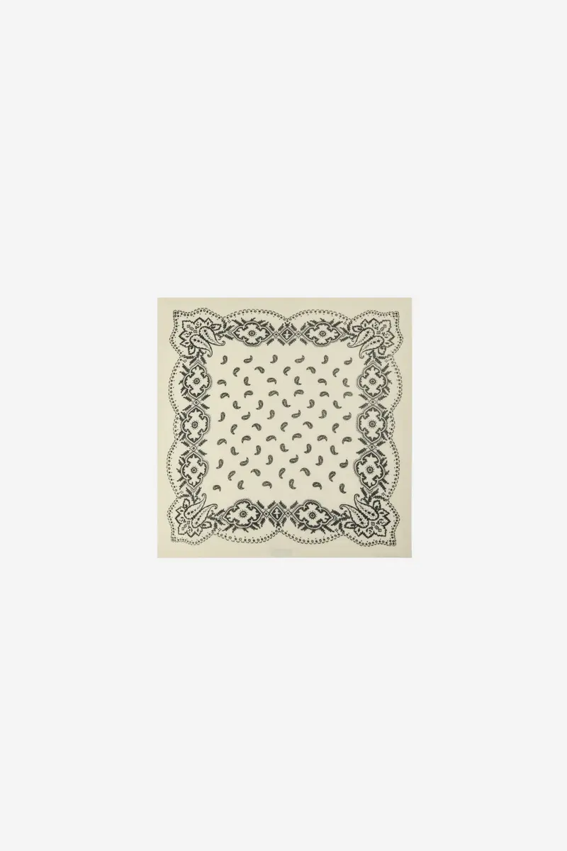 Adelina Paisley Knit Scarf Off White