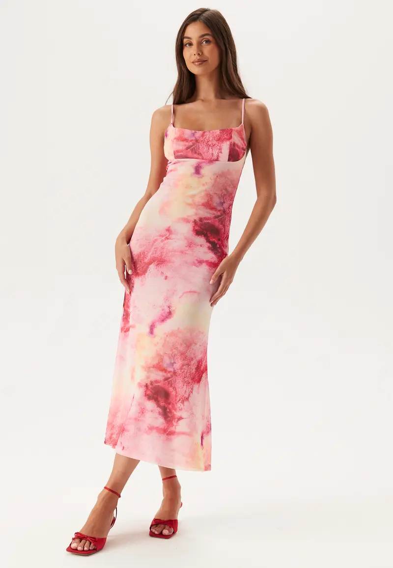 Adoni Printed Mesh Midi Dress