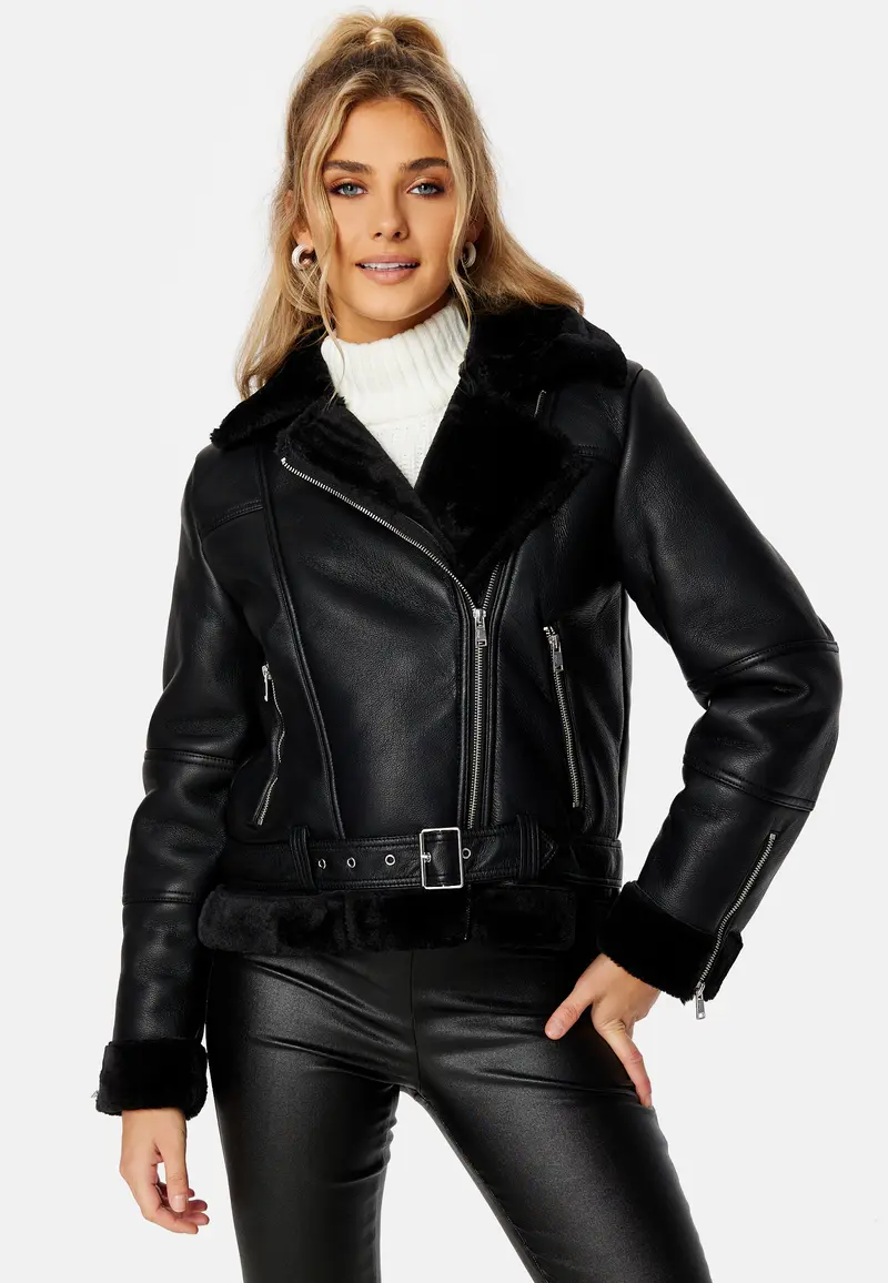 Agnete Faux Leather Biker