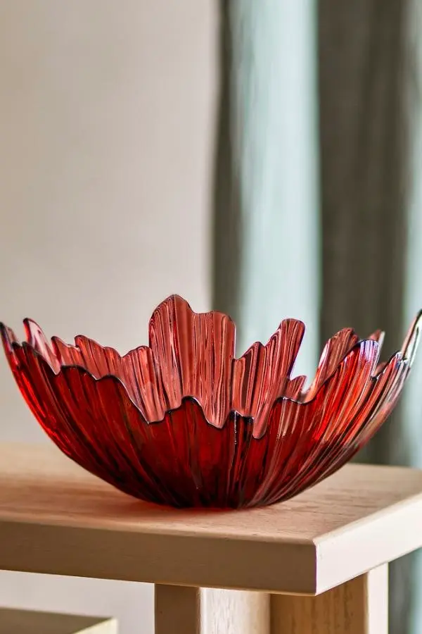 Aila Glass Bowl Red