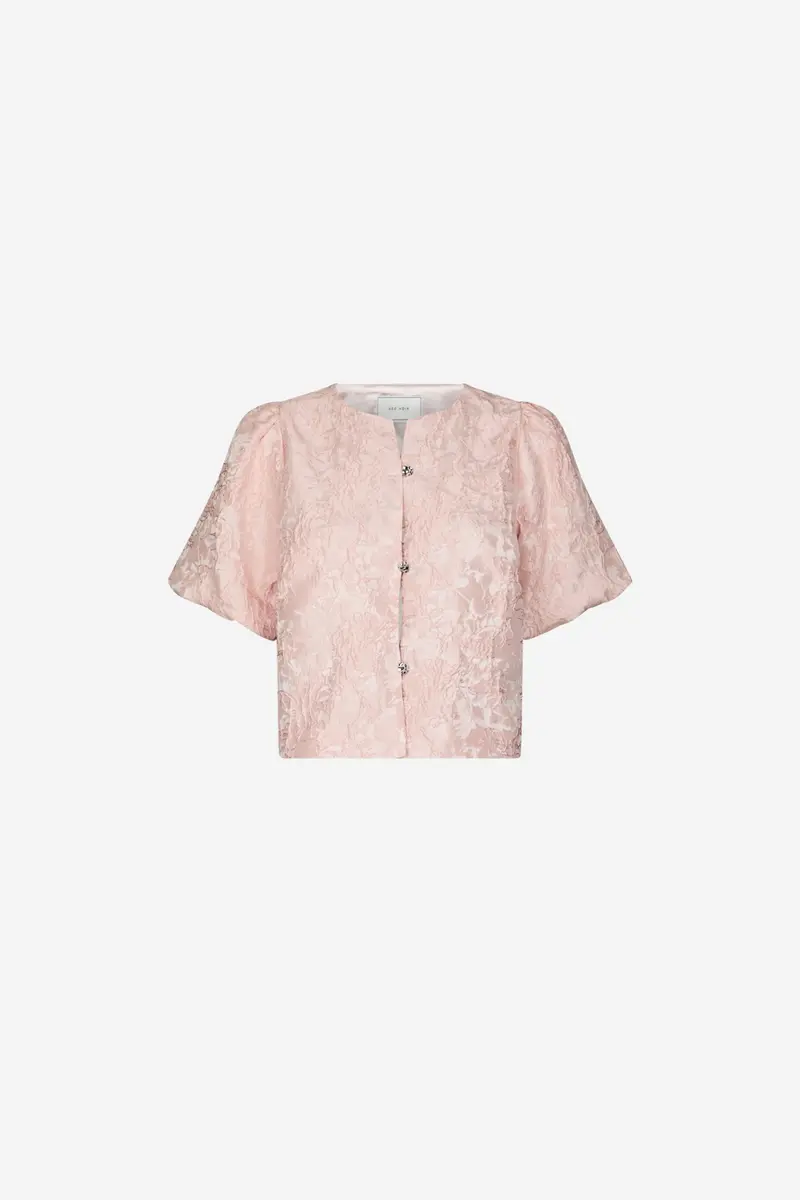 Aisa Soft Brocade Blouse Light Pink
