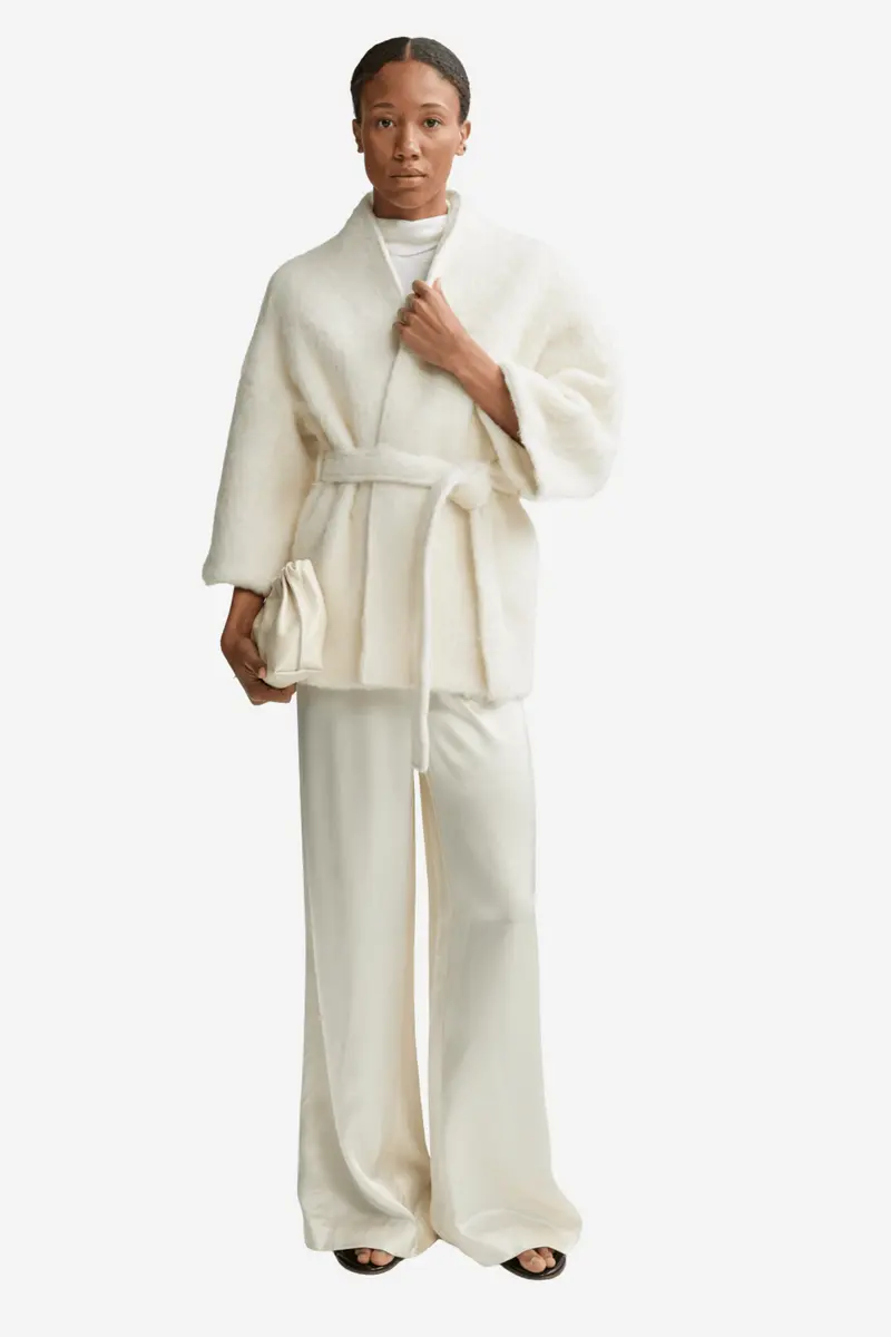 Akiko Wool Mohair Jacket Eggshell