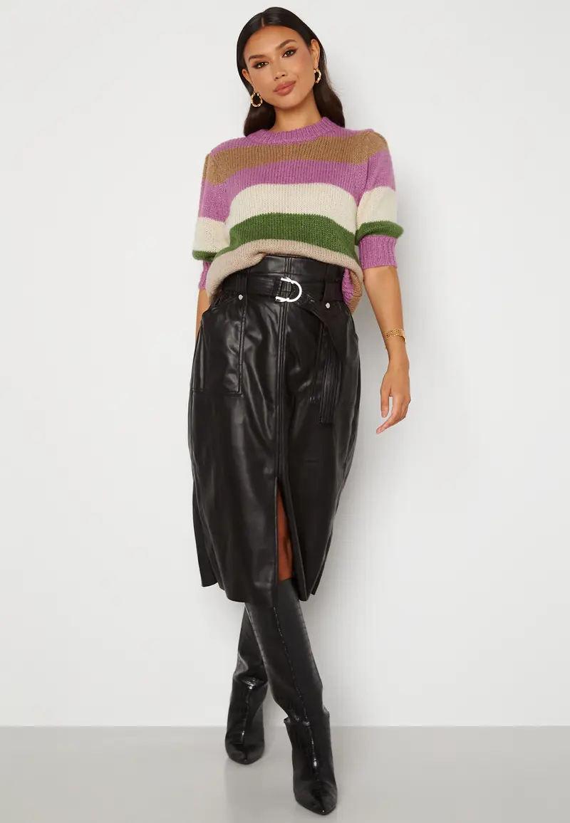 Alba Faux Leather Long Skirt