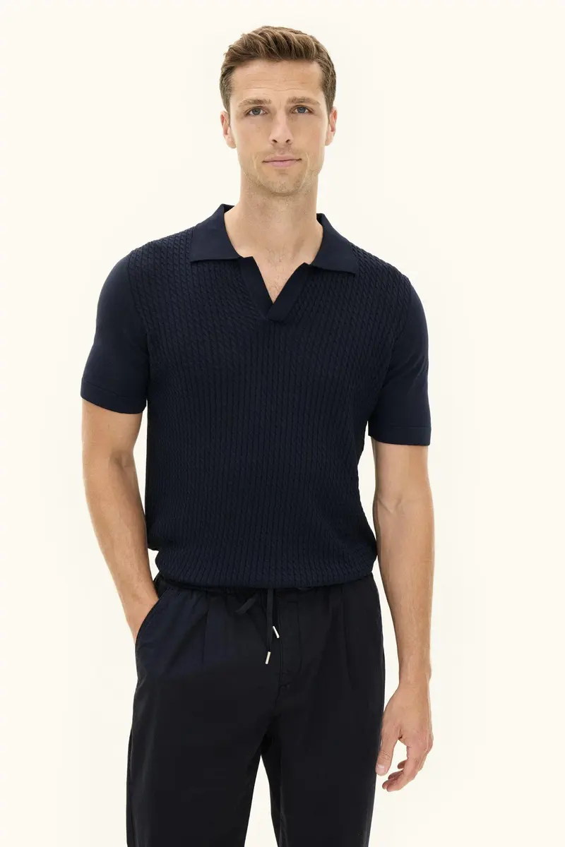 Alf Short Sleeve Poloshirt Night Blue