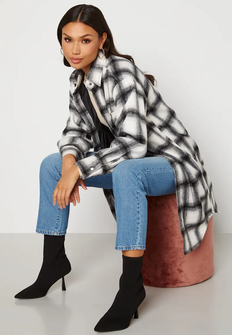 Alice Long Check Shirt Jacket