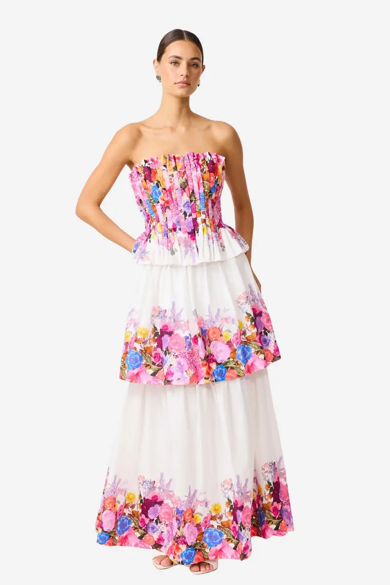 Alice Tiered Gown Ombre Floral