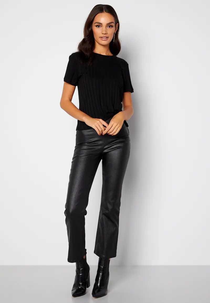 Alicia coated kickflare trousers