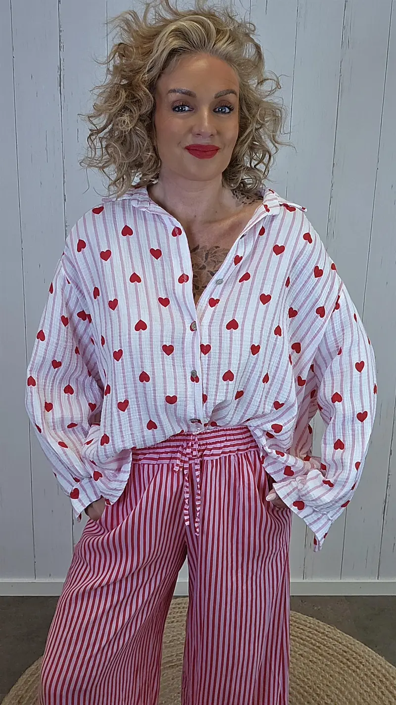 Alma hjerteskjorte rosa