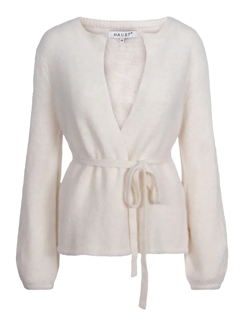 Alpaca belt cardigan Creme