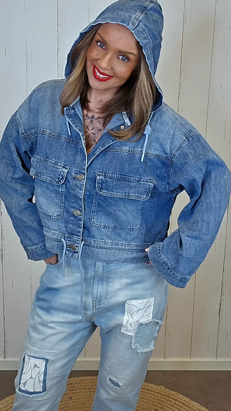 Alysa denim Hettejakke