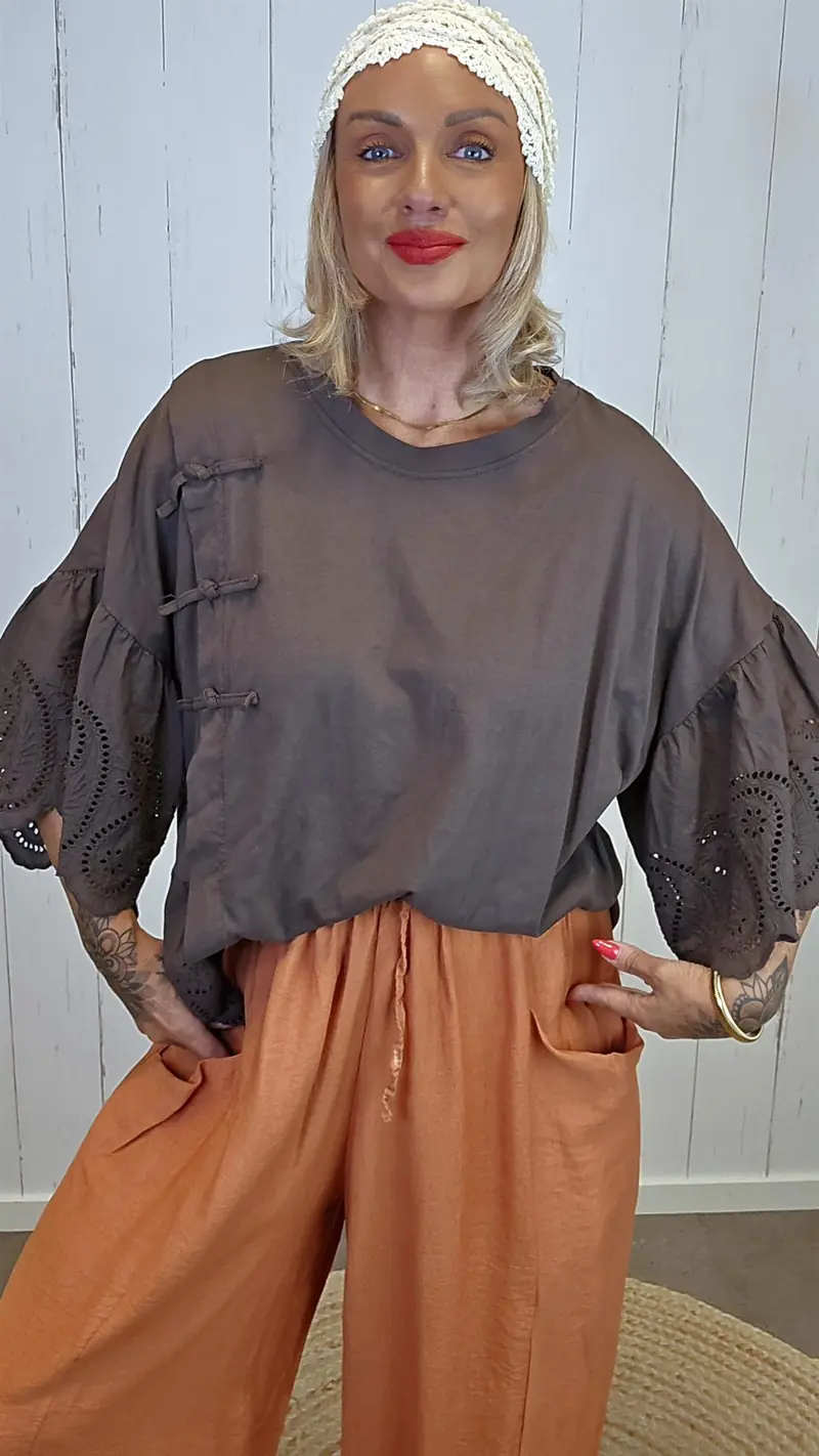 Amalia topp brun