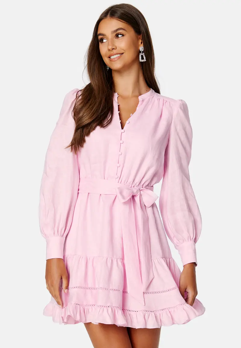 Amelia Button Up Linen Skater Mini