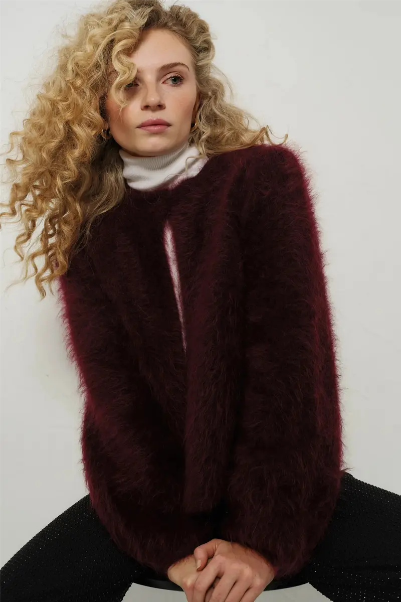 Amelia Chunky Cardigan Oxblood