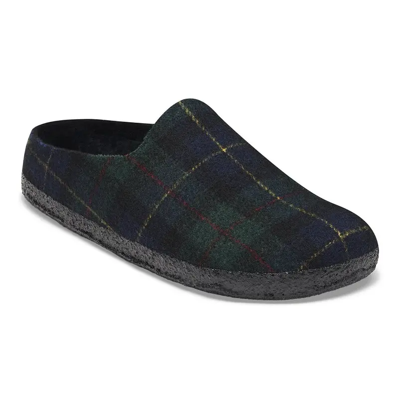 Amsterdam Wrapped Dip Wool Felt Green Navy Plaid