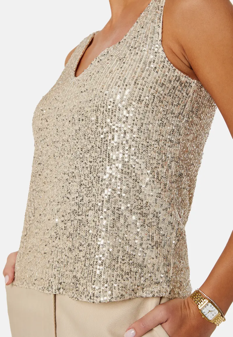 Ana V-Neck Sequine Top