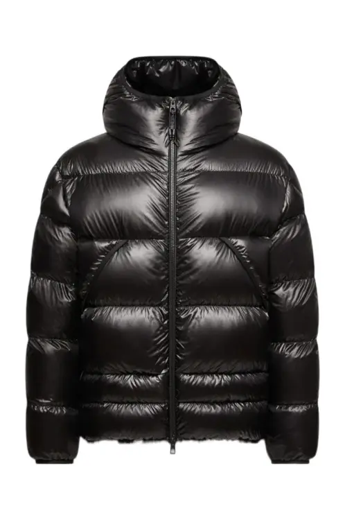 Anapo Hooded Mid-Length Down Jacket Black
