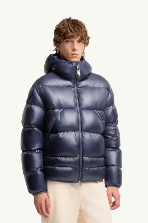 Anapo Hooded Mid-Length Down Jacket Dusty Blue