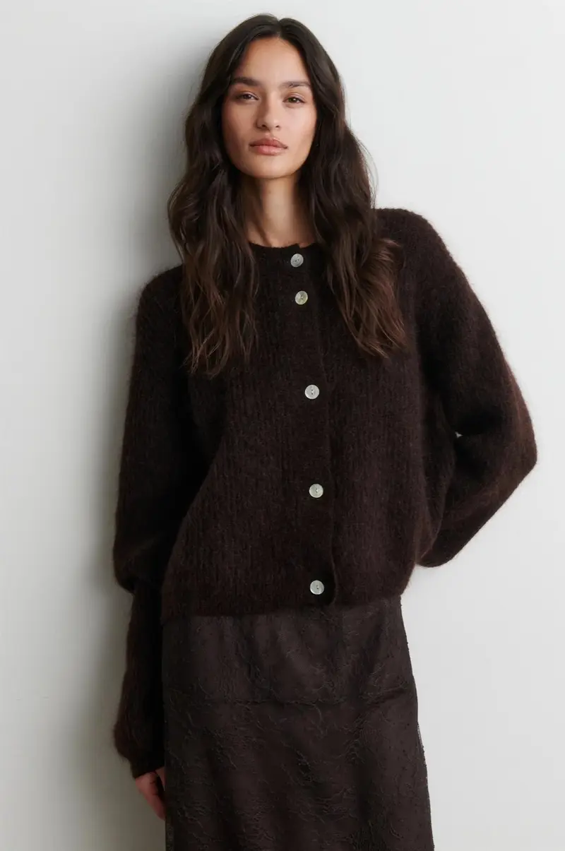 Andrea Knit Rib LS Cardigan