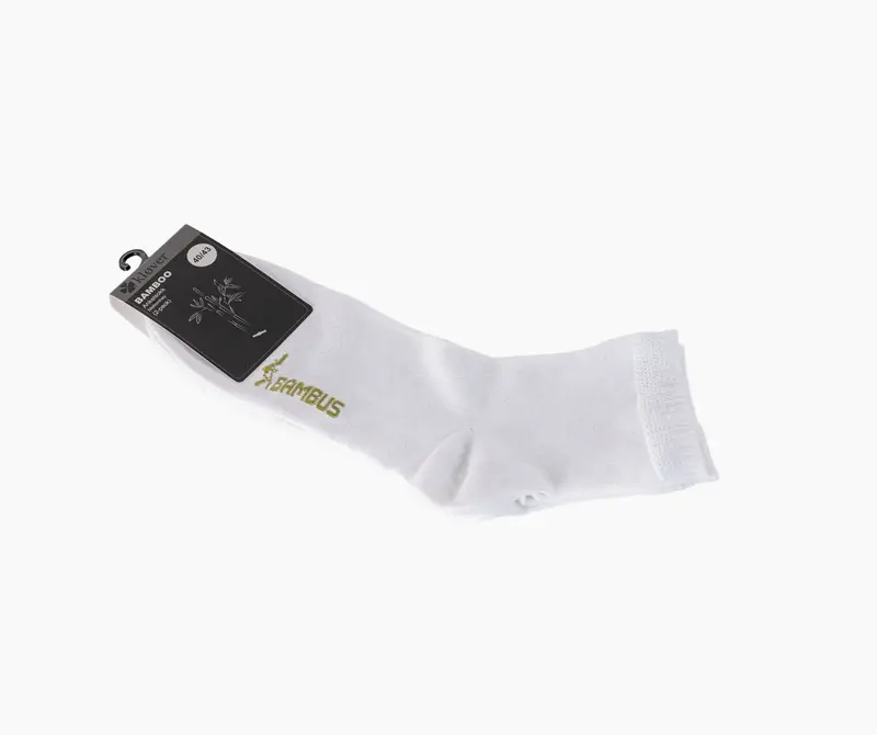 Ankelsokker medium høyde 2pk bambus unisex Hvit
