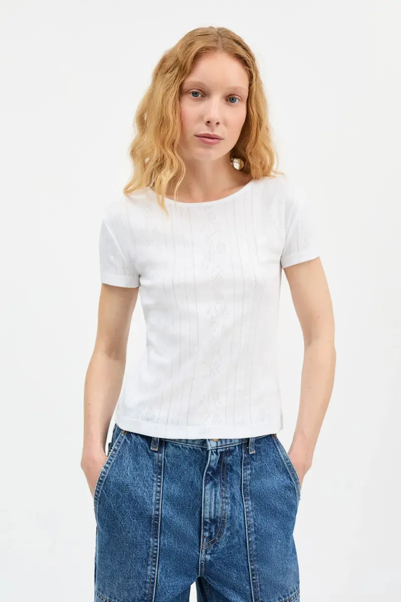 Anna Cap Sleeve Tee Optic White