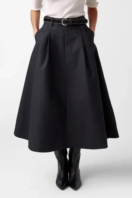 Anna Cotton Skirt Black