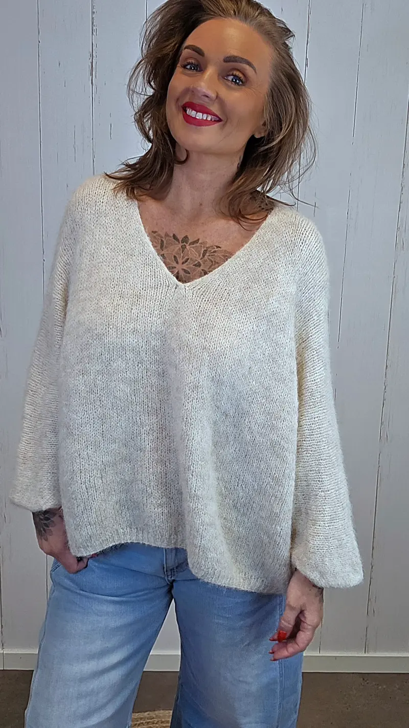 Anna genser beige