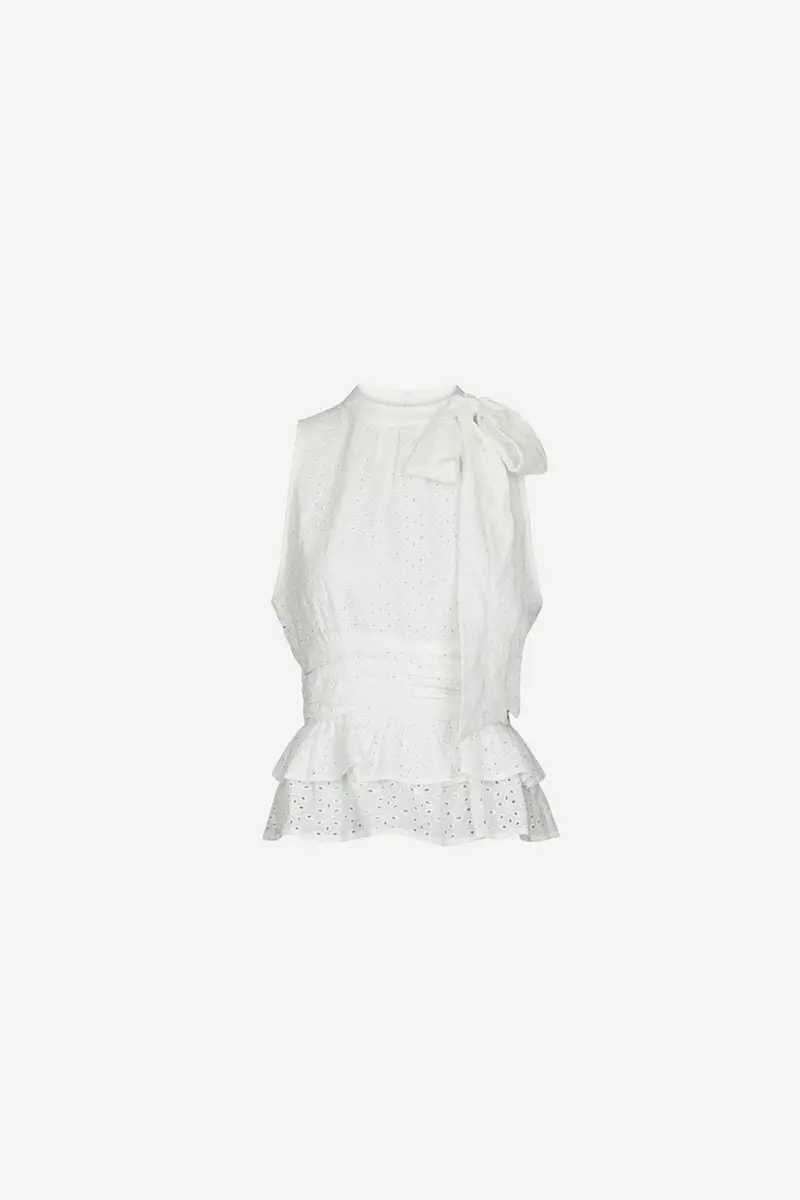 Ansol Emb Top Off White