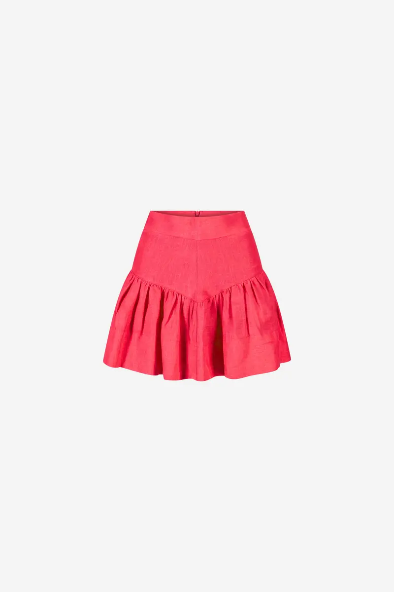 Anya Linen Skirt Raspberry
