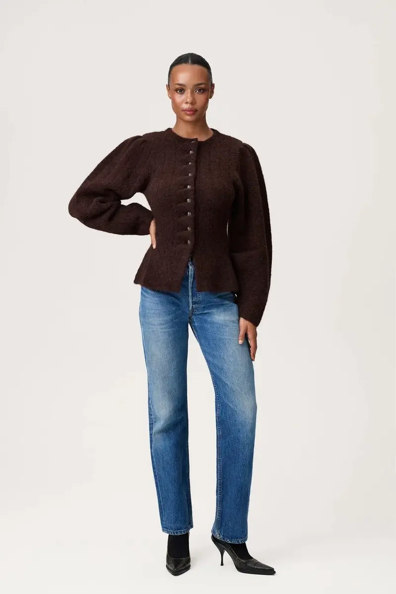 Arolla Cardigan Brown Melange