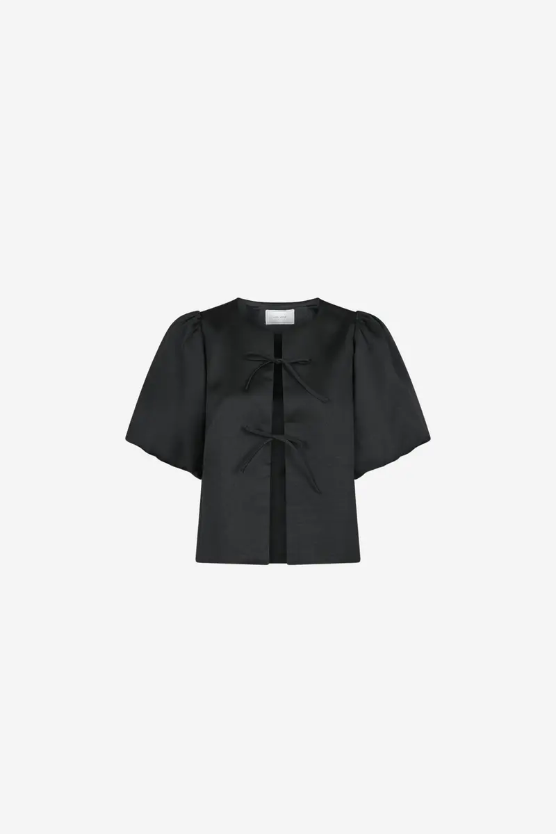 Aska Dull Satin Blouse Black