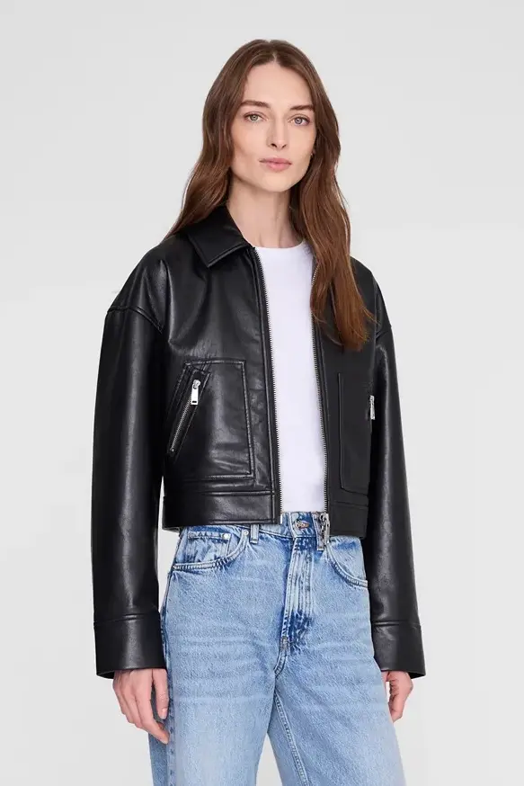 Assan Jacket Black Recycled Leather