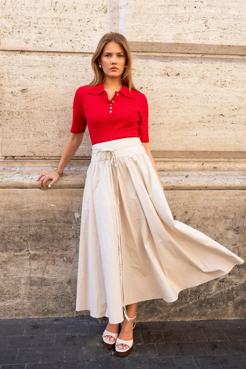 Astrid Skirt - Golden Beige Poplin