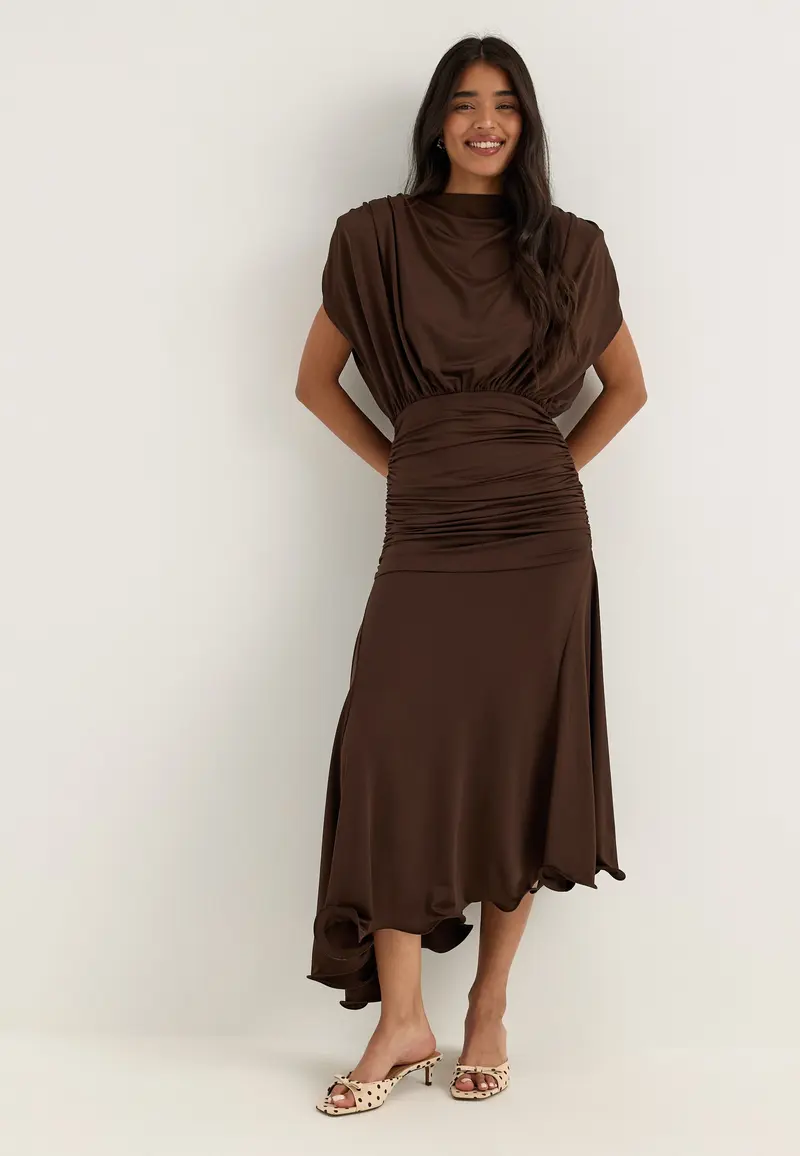 Asymmetric Flounce Soft Dress