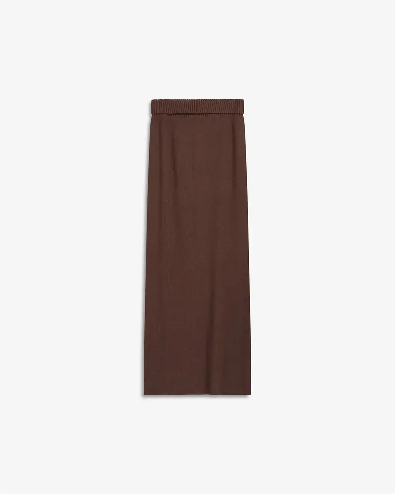 Atari Rib Skirt Walnut Brown