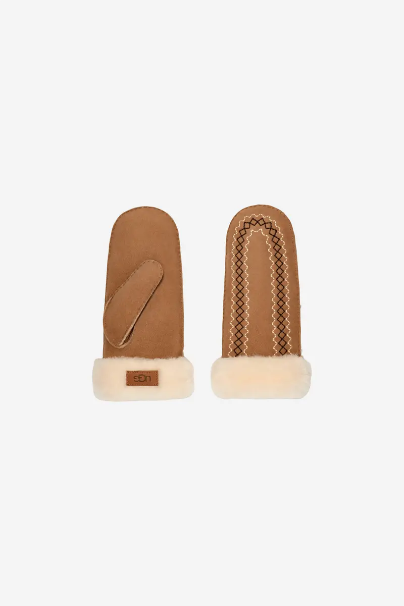 Atherson Embroidered Mitten Chestnut
