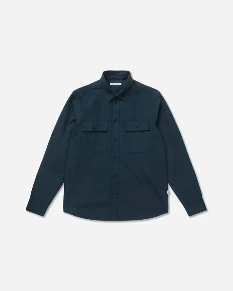 Avenir Crispy Check Shirt - Navy
