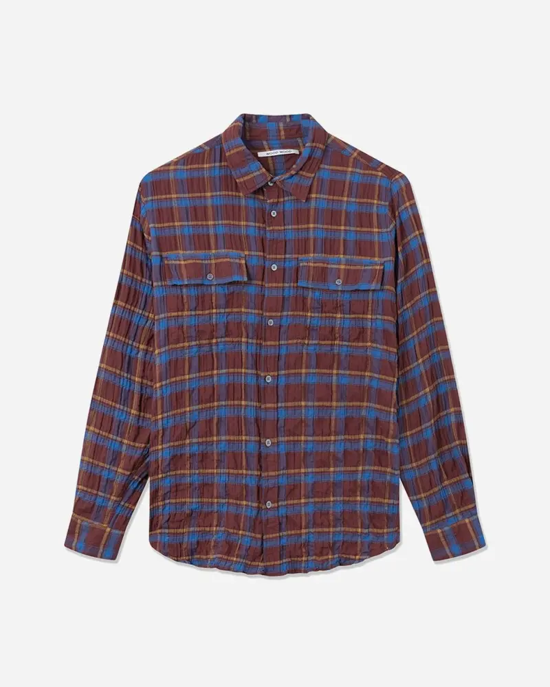 Avenir Wrinkle Check Shirt - Blue Check