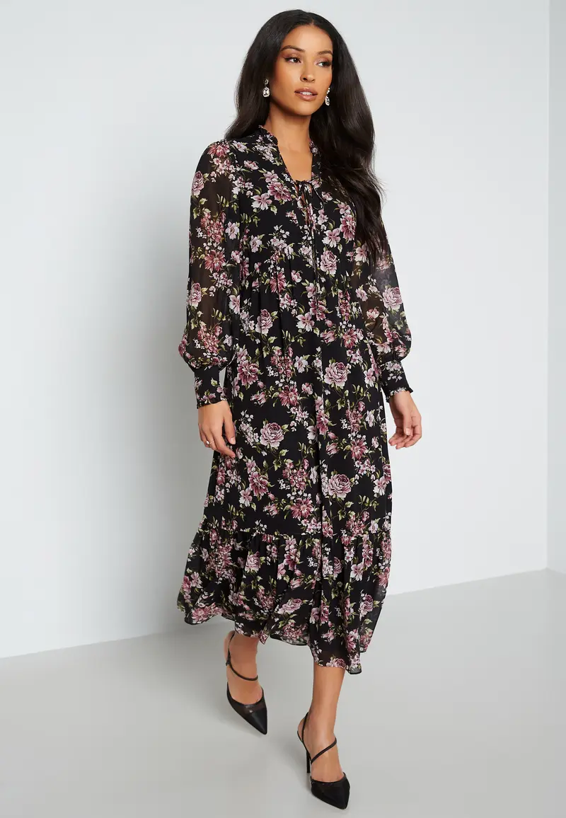 Avril Lace Up Midi Dress