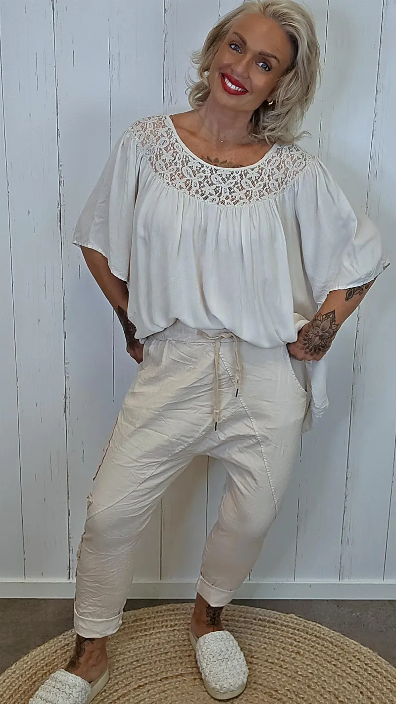 Baggy bukse beige
