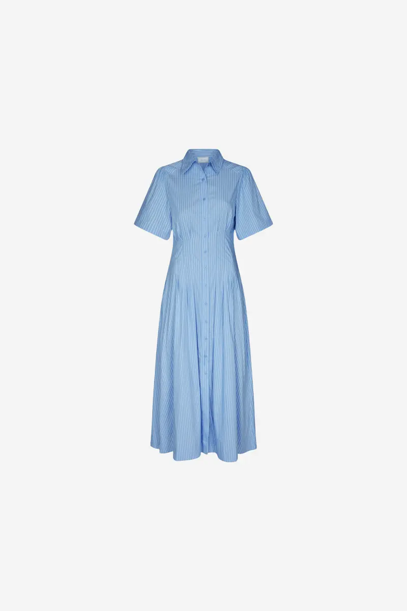 Baia Stripe Poplin Dress Light Blue