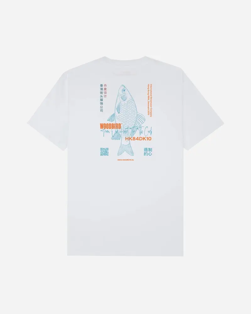 Baine Fish Tee - White-Lt. blue