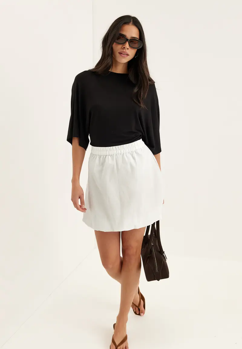 Balloon Short Cotton Skirt