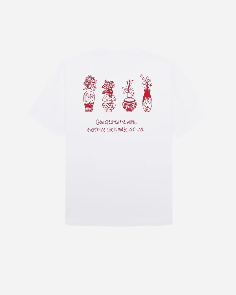 Balo Vase Tee - White-Red
